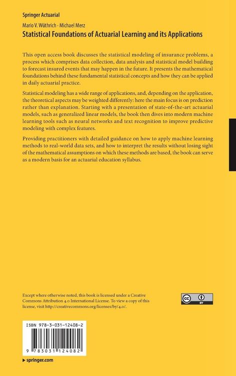 Produktbild: Statistical Foundations of Actuarial Learning and its Applications