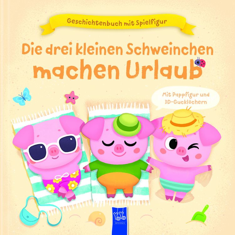 Produktbild: Geschichtenbuch mit Spielfigur - Die drei kleinen Schweinchen machen Urlaub