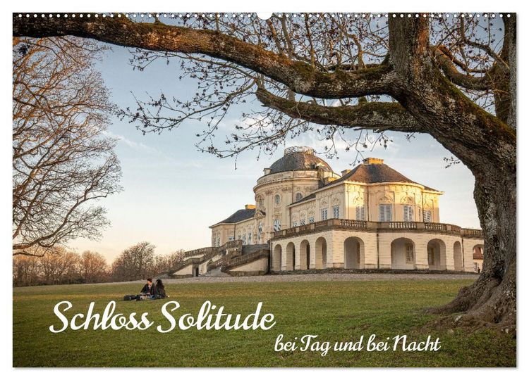 Produktbild: Schloss Solitude bei Tag und bei Nacht (Wandkalender 2026 DIN A2 quer), CALVENDO Monatskalender