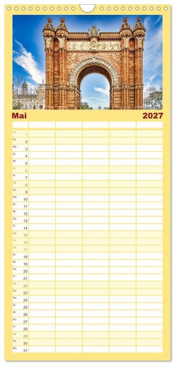 Produktbild: Familienplaner 2027 - Barcelona - Stadt der Kunstwerke und Architektur mit 5 Spalten (Wandkalender, 21 x 45 cm) CALVENDO