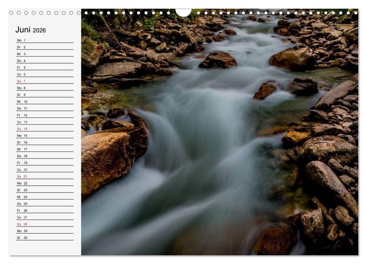 Produktbild: Wildwasser. Gebirgsb&auml;che und Wasserf&auml;lle (Wandkalender 2026 DIN A3 quer), CALVENDO Monatskalender