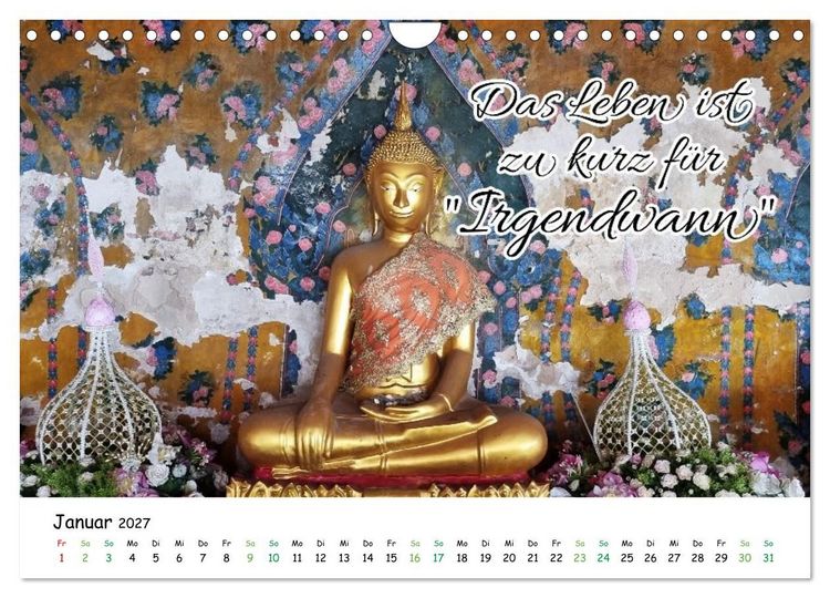 Produktbild: Fernwehabenteurer Asien - 12 Motivierende Gedanken von unterwegs (Wandkalender 2027 DIN A4 quer), CALVENDO Monatskalender