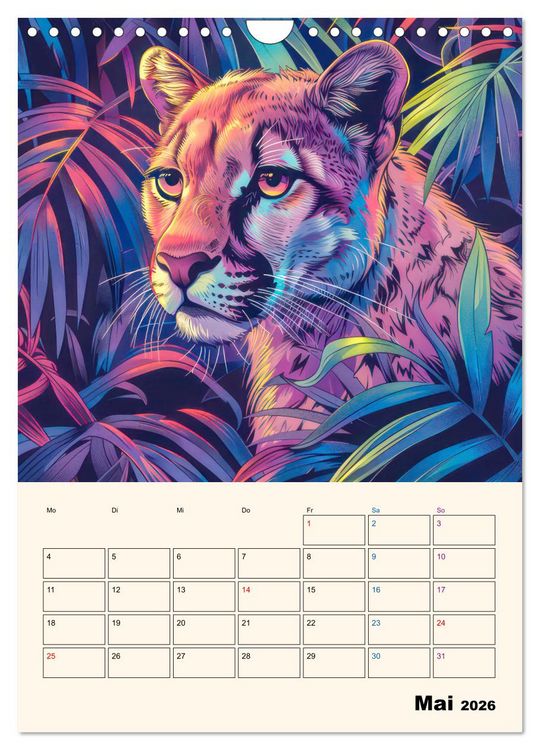 Produktbild: Dschungeltiere - Einzigartige Faszination (Wandkalender 2026 DIN A4 hoch), CALVENDO Monatskalender