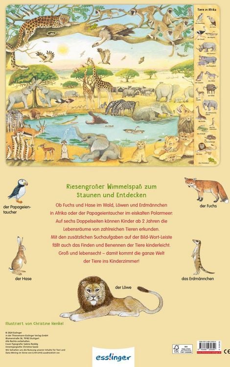 Produktbild: Riesen-Wimmelbuch: Das Riesen-Tiere-Wimmelbuch