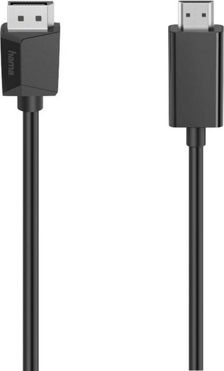 Produktbild: Hama DisplayPort / HDMI Adapterkabel DisplayPort Stecker, HDMI-A Stecker 1.50 m Schwarz 00200712 DisplayPort-Kabel