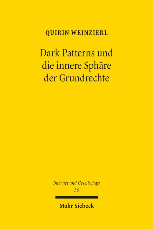 Produktbild: Dark Patterns und die innere Sph&auml;re der Grundrechte