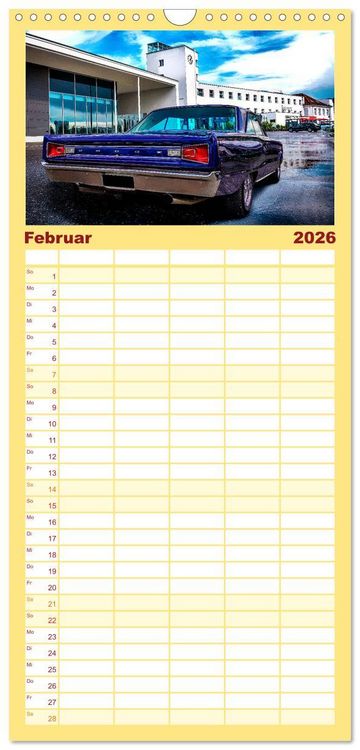 Produktbild: Familienplaner 2026 - American Automobile mit 5 Spalten (Wandkalender, 21 x 45 cm) CALVENDO