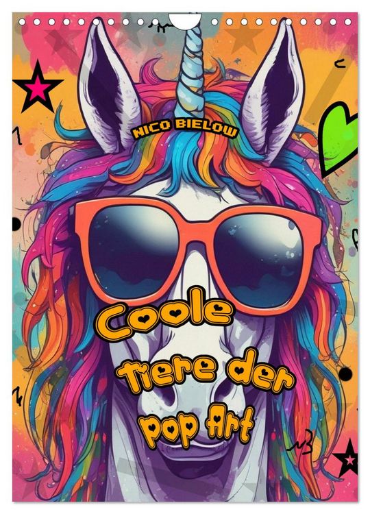 Produktbild: Coole Tiere der Pop Art (Wandkalender 2026 DIN A4 hoch), CALVENDO Monatskalender