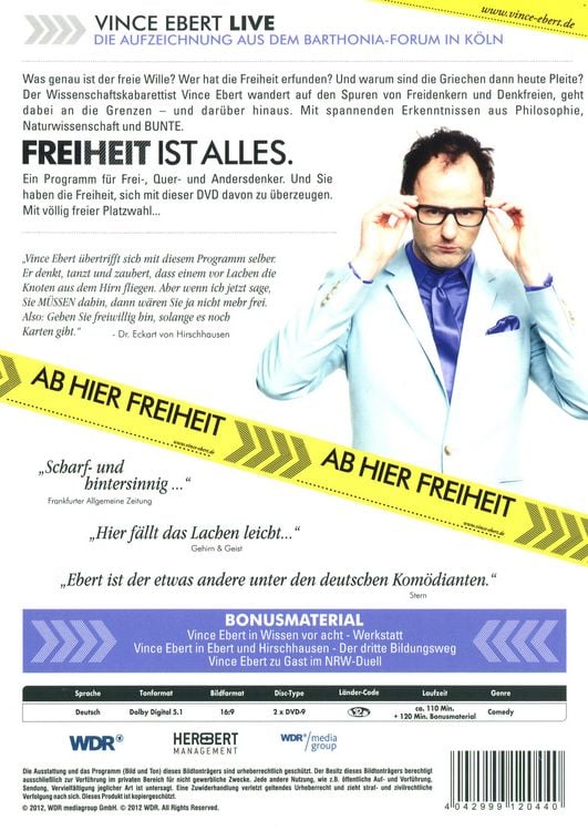 Produktbild: Vincent Ebert - Freiheit ist alles [2 DVDs]