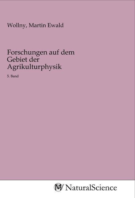 Produktbild: Forschungen auf dem Gebiet der Agrikulturphysik