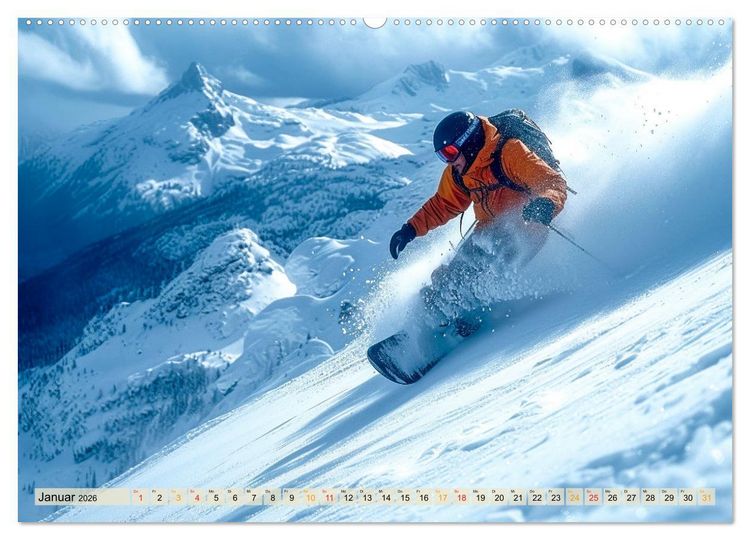 Produktbild: Snowboarden - tolle Momente (hochwertiger Premium Wandkalender 2026 DIN A2 quer), Kunstdruck in Hochglanz