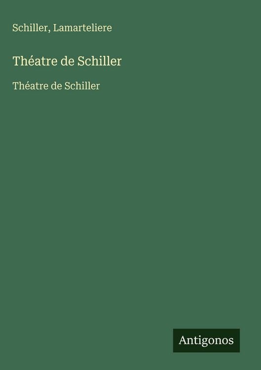 Produktbild: Th&eacute;atre de Schiller