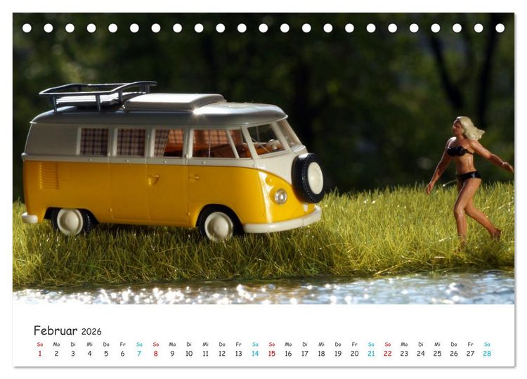 Produktbild: Autos auf der Modellbahn (Tischkalender 2026 DIN A5 quer), CALVENDO Monatskalender
