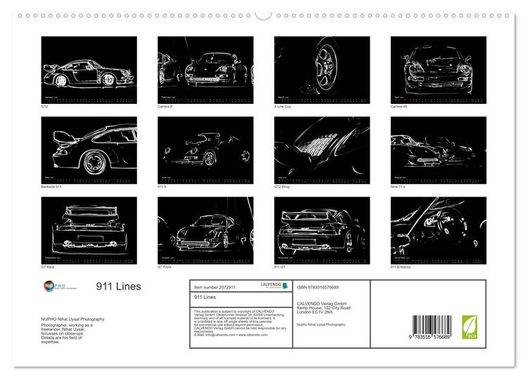Produktbild: 911 Lines (High Quality Premium Wall Calendar 2026 DIN A2 landscape),CALVENDO 12 Month Wall Calendar