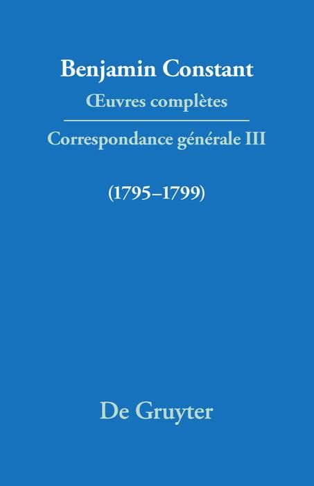 Produktbild: Correspondance 1795-1799