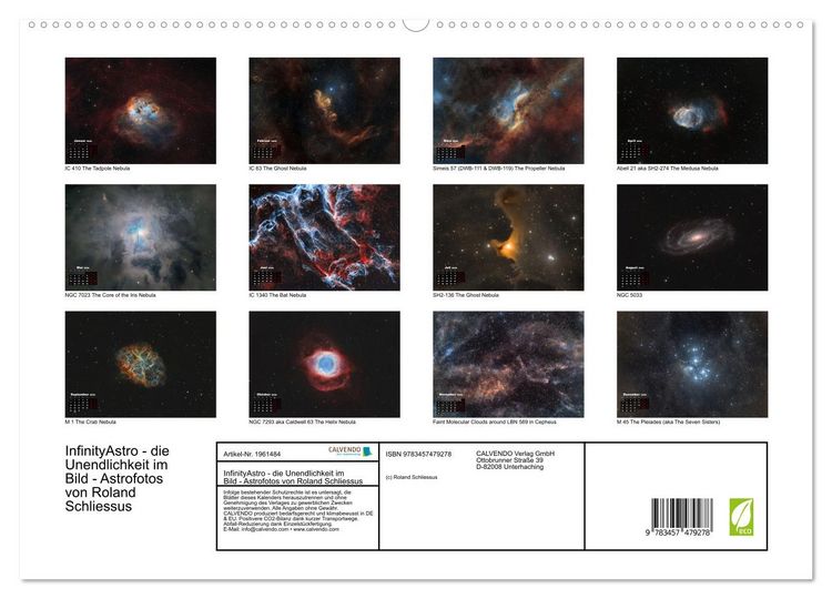 Produktbild: InfinityAstro - die Unendlichkeit im Bild - Astrofotos von Roland Schliessus (hochwertiger Premium Wandkalender 2026 DIN A2 quer), Kunstdruck in Hochglanz