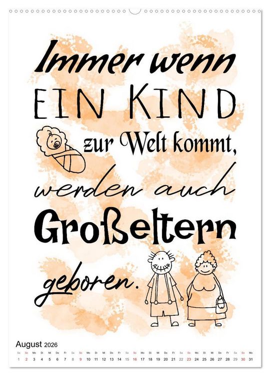 Produktbild: Oma und Opa, die Helden unserer Kindheit (hochwertiger Premium Wandkalender 2026 DIN A2 hoch), Kunstdruck in Hochglanz