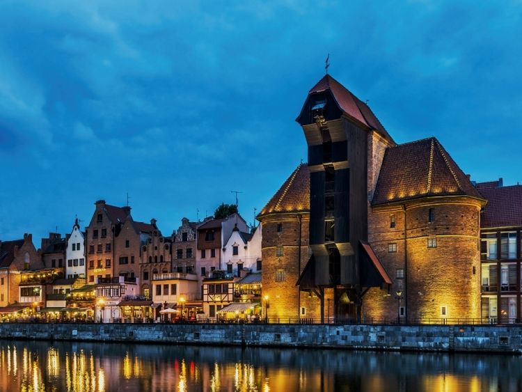 Produktbild: CALVENDO Puzzle Krantor Danzig bei Nacht | 1000 Teile Lege-Gr&ouml;&szlig;e 64x48cm Foto-Puzzle f&uuml;r gl&uuml;ckliche Stunden