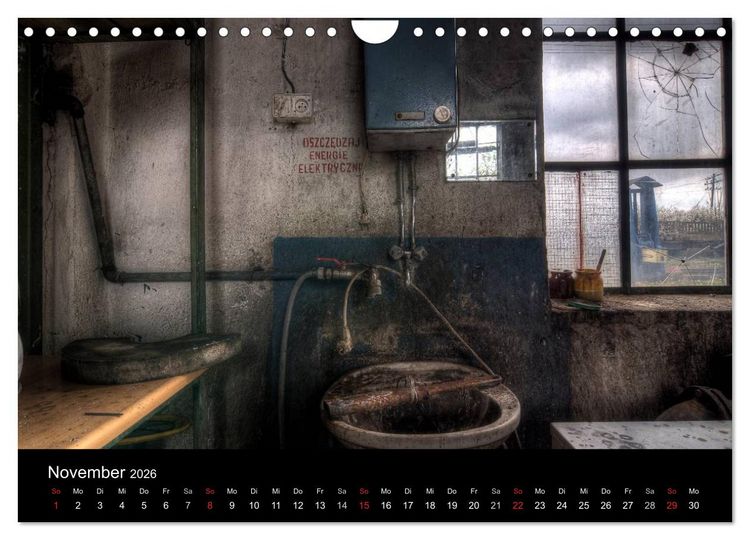 Produktbild: Verlassene Orte - Die Lokomotivwerkstatt (Wandkalender 2026 DIN A4 quer), CALVENDO Monatskalender