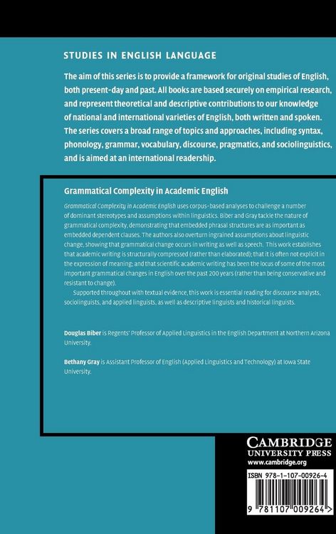 Produktbild: Grammatical Complexity in Academic English