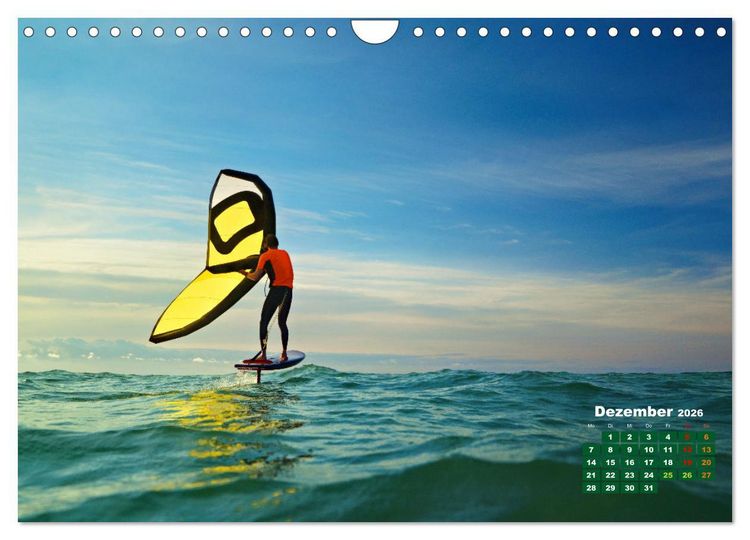 Produktbild: Wingfoilen - fliegen &uuml;ber das Wasser (Wandkalender 2026 DIN A4 quer), CALVENDO Monatskalender