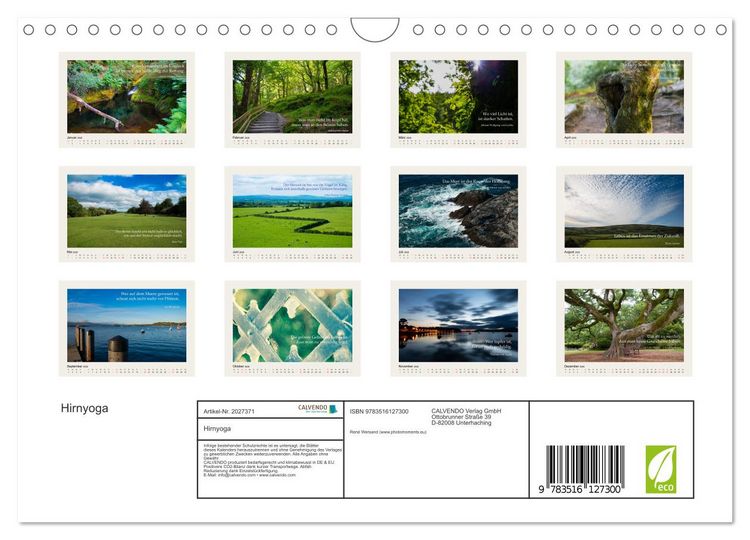 Produktbild: Hirnyoga (Wandkalender 2026 DIN A4 quer), CALVENDO Monatskalender