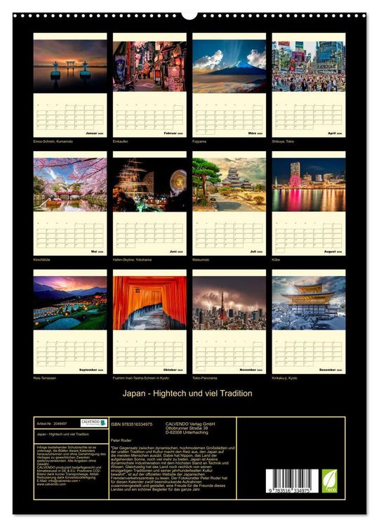 Produktbild: Japan - Hightech und viel Tradition (hochwertiger Premium Wandkalender 2026 DIN A2 hoch), Kunstdruck in Hochglanz