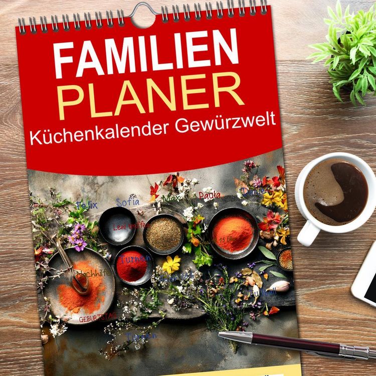 Produktbild: Familienplaner 2026 - K&uuml;chenkalender Gew&uuml;rzwelt mit 5 Spalten (Wandkalender, 21 x 45 cm) CALVENDO