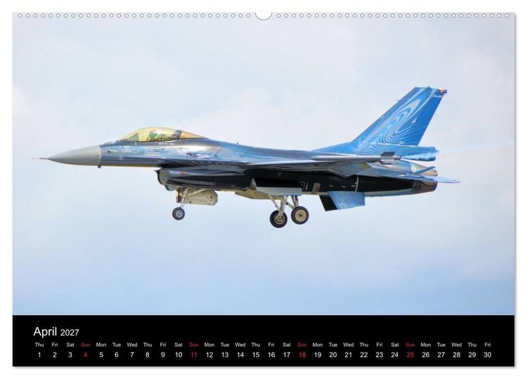 Produktbild: General Dynamics F-16 Fighting Falcon (High Quality Premium Wall Calendar 2027 DIN A2 landscape),CALVENDO 12 Month Wall Calendar