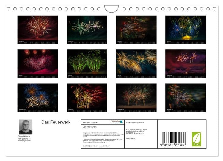 Produktbild: Das Feuerwerk (Wandkalender 2026 DIN A4 quer), CALVENDO Monatskalender