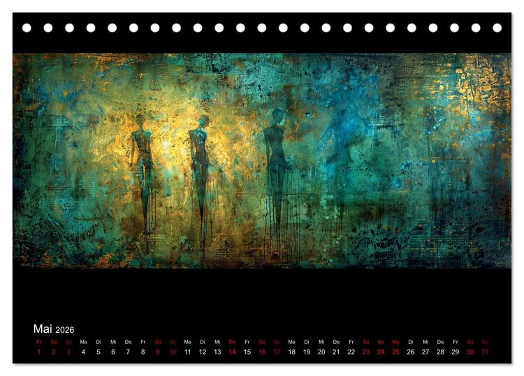 Produktbild: Abstrakte Augenblicke (Tischkalender 2026 DIN A5 quer), CALVENDO Monatskalender