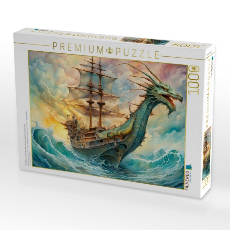 Produktbild: CALVENDO Puzzle Ein Motiv aus dem Kalender Fantasie-Drachensegelschiffe | 1000 Teile Lege-Gr&ouml;&szlig;e 64x48cm Foto-Puzzle f&uuml;r gl&uuml;ckliche Stunden