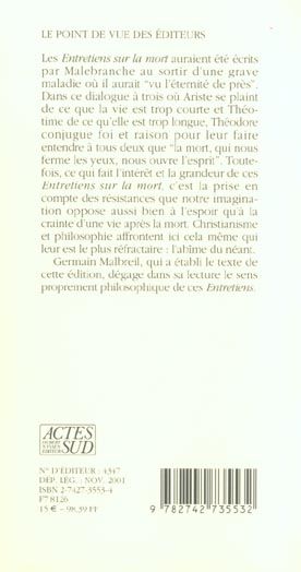 Produktbild: Entretiens sur la Mort