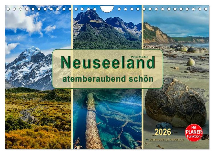 Produktbild: Neuseeland - atemberaubend sch&ouml;n (Wandkalender 2026 DIN A4 quer), CALVENDO Monatskalender
