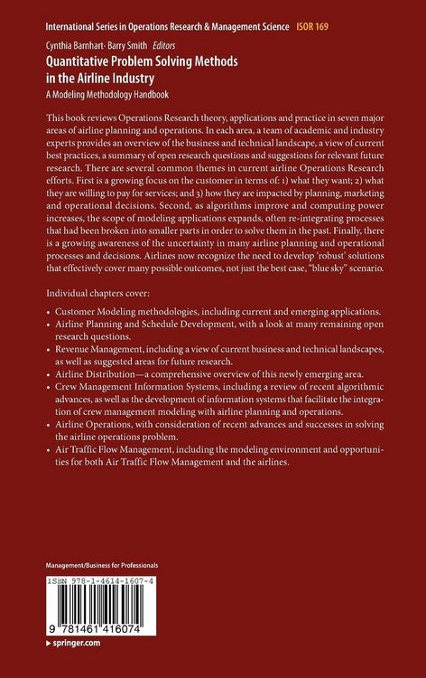 Produktbild: Quantitative Problem Solving Methods in the Airline Industry