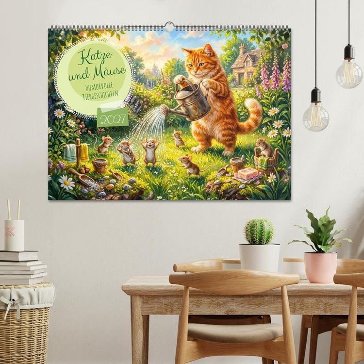 Produktbild: Katze und M&auml;use - Humorvolle Tiergeschichten (Wandkalender 2027 DIN A2 quer), CALVENDO Monatskalender