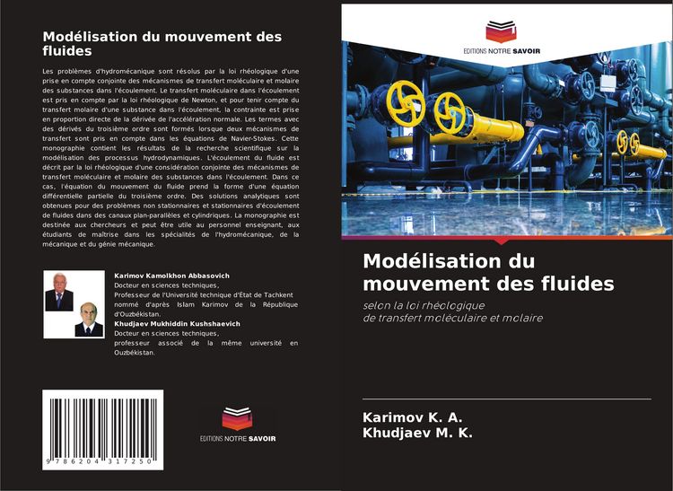 Produktbild: Mod&eacute;lisation du mouvement des fluides