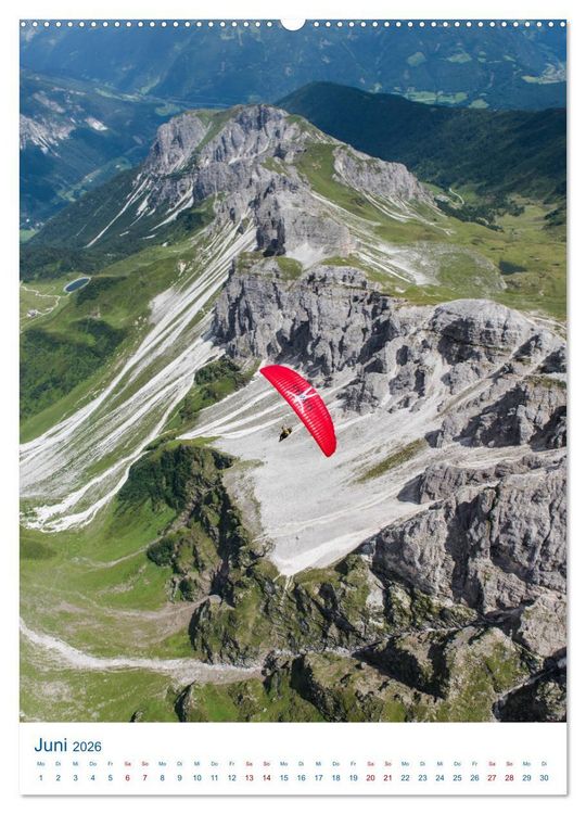 Produktbild: Paragliding - von gr&uuml;nen Wiesen zu schroffen Gletschen (hochwertiger Premium Wandkalender 2026 DIN A2 hoch), Kunstdruck in Hochglanz