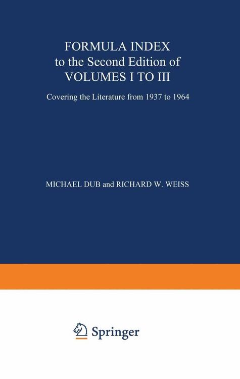 Produktbild: Formula Index to the Second Edition of Volume I to III