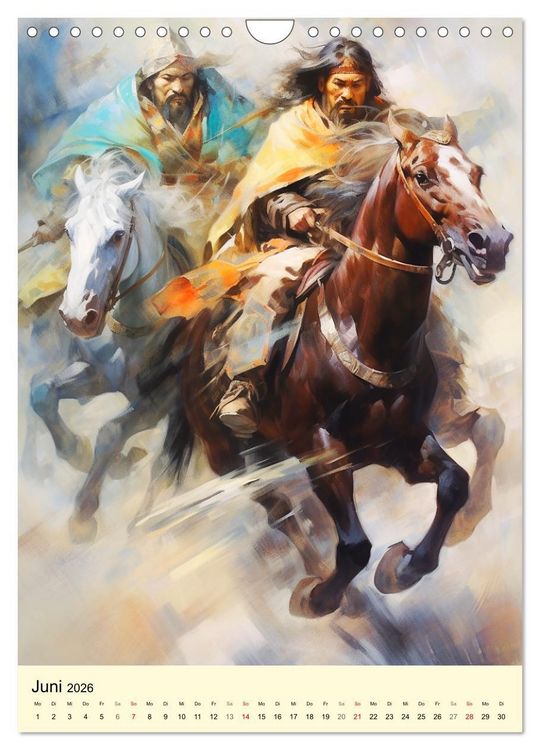 Produktbild: Fantasy-Krieger der Mongolei. Inspiriert von Dschingis Khan (Wandkalender 2026 DIN A4 hoch), CALVENDO Monatskalender