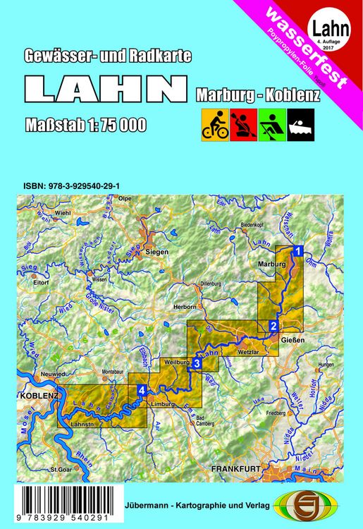 Produktbild: Gew&auml;sser- und Radkarte Lahn