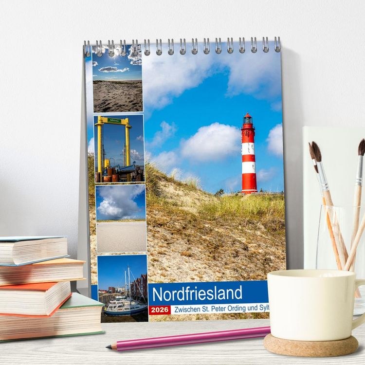 Produktbild: Nordfriesland, Zwischen St. Peter Ording und Sylt (Tischkalender 2026 DIN A5 hoch), CALVENDO Monatskalender