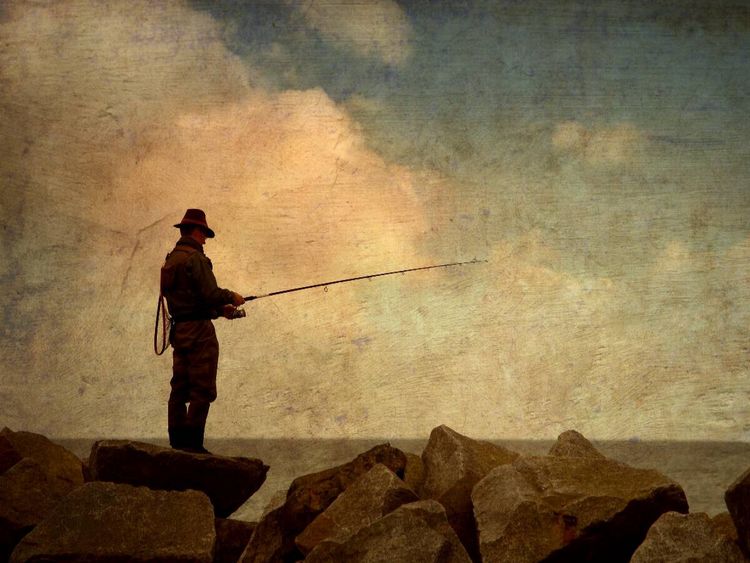 Produktbild: CALVENDO Puzzle Der nostalgische Angler | 1000 Teile Lege-Gr&ouml;&szlig;e 64x48cm Foto-Puzzle f&uuml;r gl&uuml;ckliche Stunden
