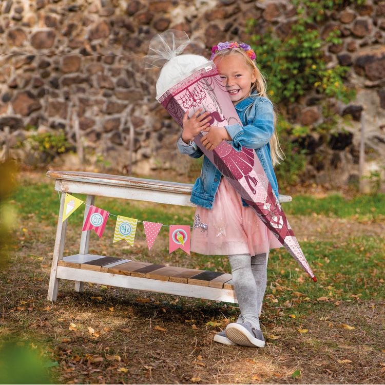 Produktbild: Roth Schult&uuml;te Ballerina Glitter eckig T&uuml;llverschluss R&uuml;schenborte 85cm
