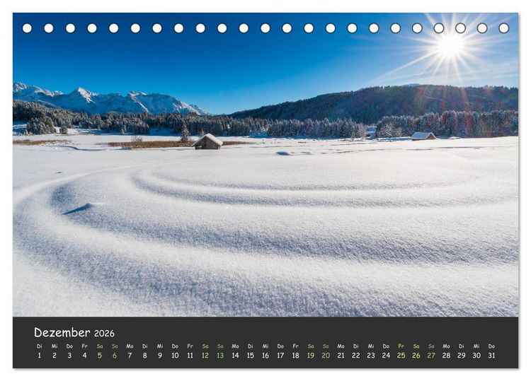 Produktbild: Ammersee bis Walchensee - Traumlandschaften im Voralpenland (Tischkalender 2026 DIN A5 quer), CALVENDO Monatskalender