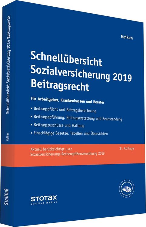 Produktbild: Schnell&uuml;bersicht Sozialversicherung 2019 Beitragsrecht