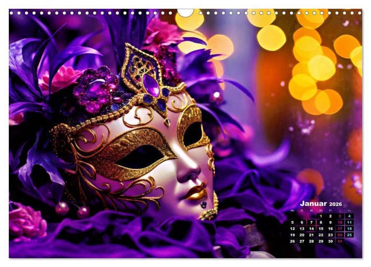 Produktbild: MASKEN - poetisch und vertr&auml;umt (Wandkalender 2026 DIN A3 quer), CALVENDO Monatskalender