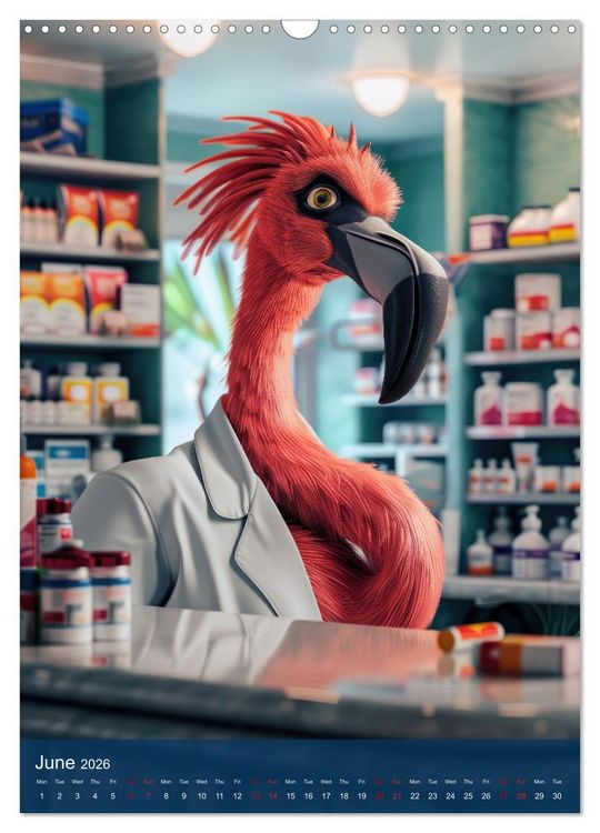 Produktbild: Funny animals in a pharmacist outfit (Wall Calendar 2026 DIN A3 portrait), CALVENDO 12 Month Wall Calendar