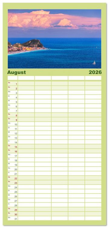 Produktbild: Familienplaner 2026 - Varigotti - K&uuml;stensch&ouml;nheit Liguriens mit 5 Spalten (Wandkalender, 21 x 45 cm) CALVENDO