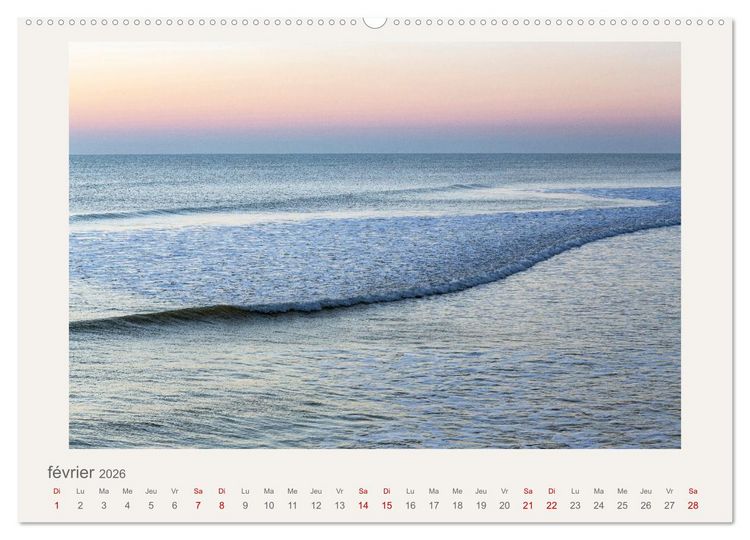 Produktbild: La mer sous le ciel (Calendrier mural 2026 DIN A2 vertical) calendrier de bureau